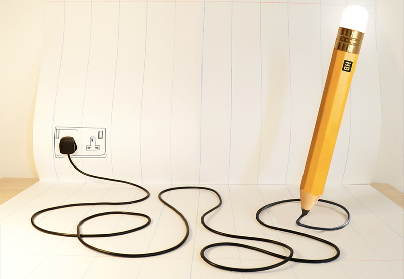 Illustration for article titled This Pencil Lamp's Power Cord Leaves Doodles Around Your Home